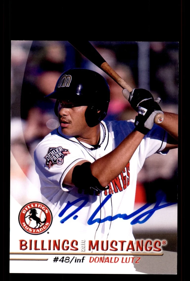 Signed Baseball Card Auto Donald Lutz 2010 Grandstand Billings Mustangs