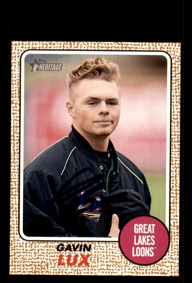 Signed Baseball Card Auto Gavin Lux 2017 Topps Heritage Minor League #104