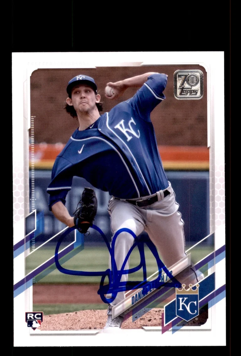 Signed Baseball Card Auto Daniel Lynch 2021 Topps #US153 Kansas City Royals