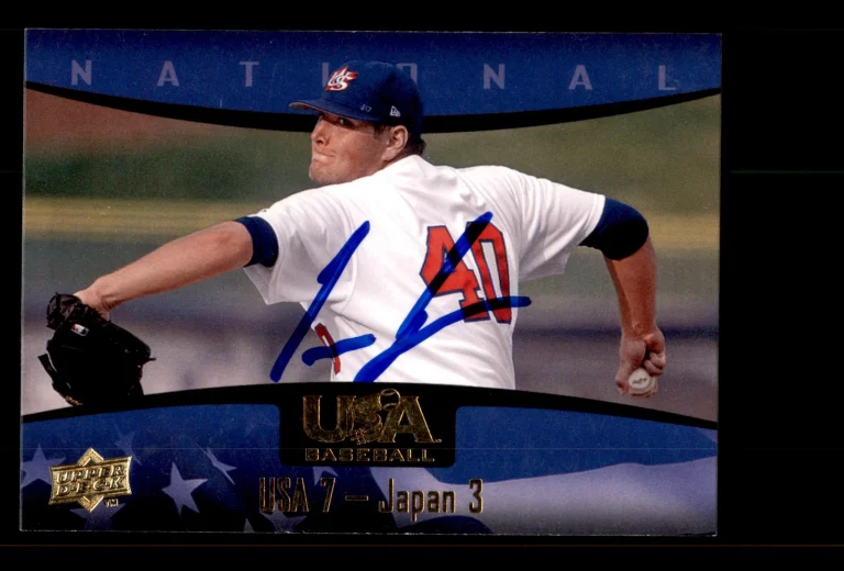 Signed Baseball Card Auto Game #5 2008 Upper Deck USA Baseball Lance Lynn #32