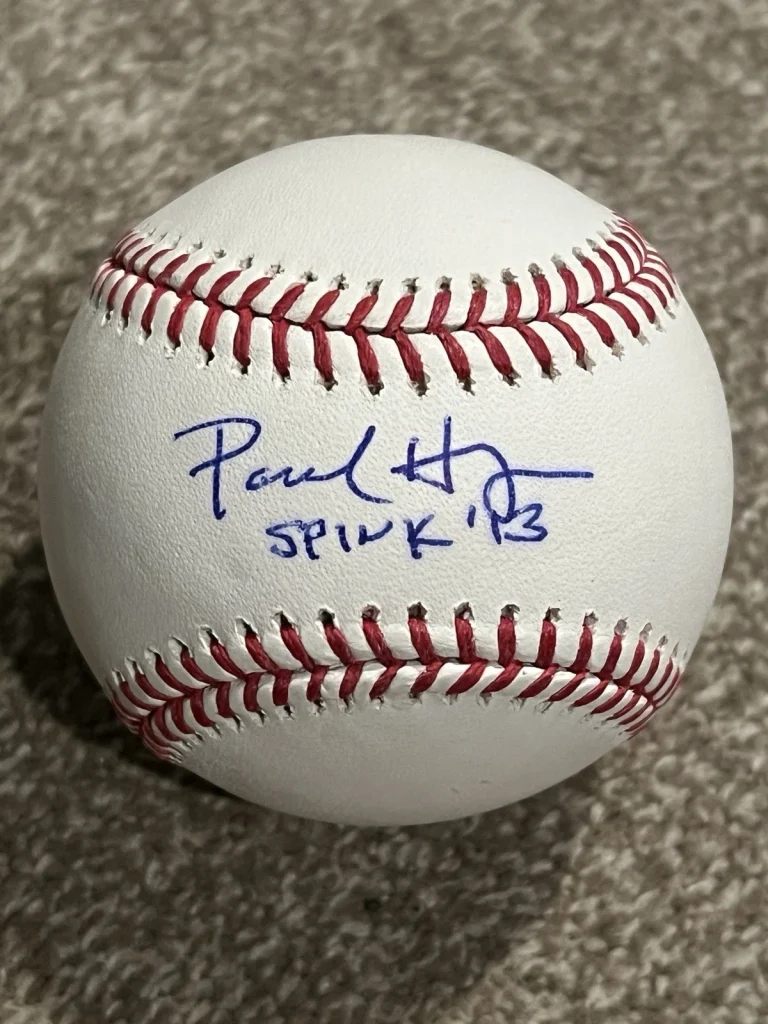 PAUL HAGEN SIGNED BASEBALL AUTO JG SPINK AWARD WINNER WRITER HOF JSA COA