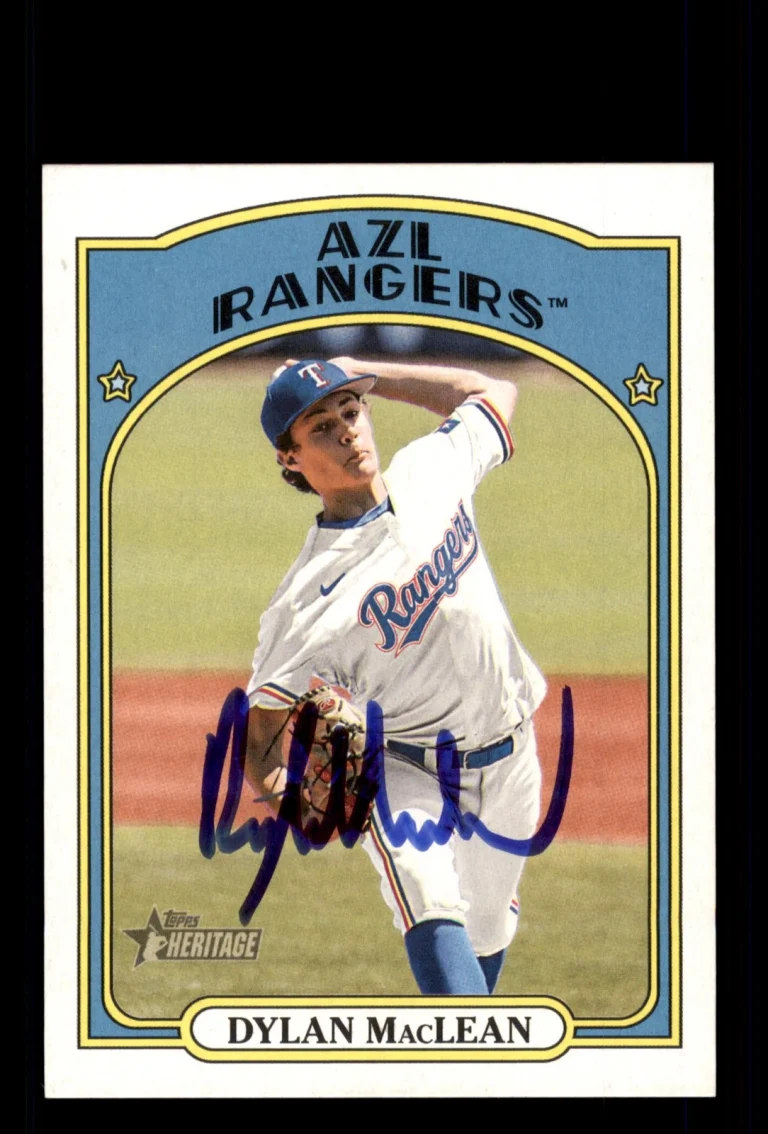 Signed Baseball Card Auto Dylan MacLean 2021 Topps Heritage Minor League #171