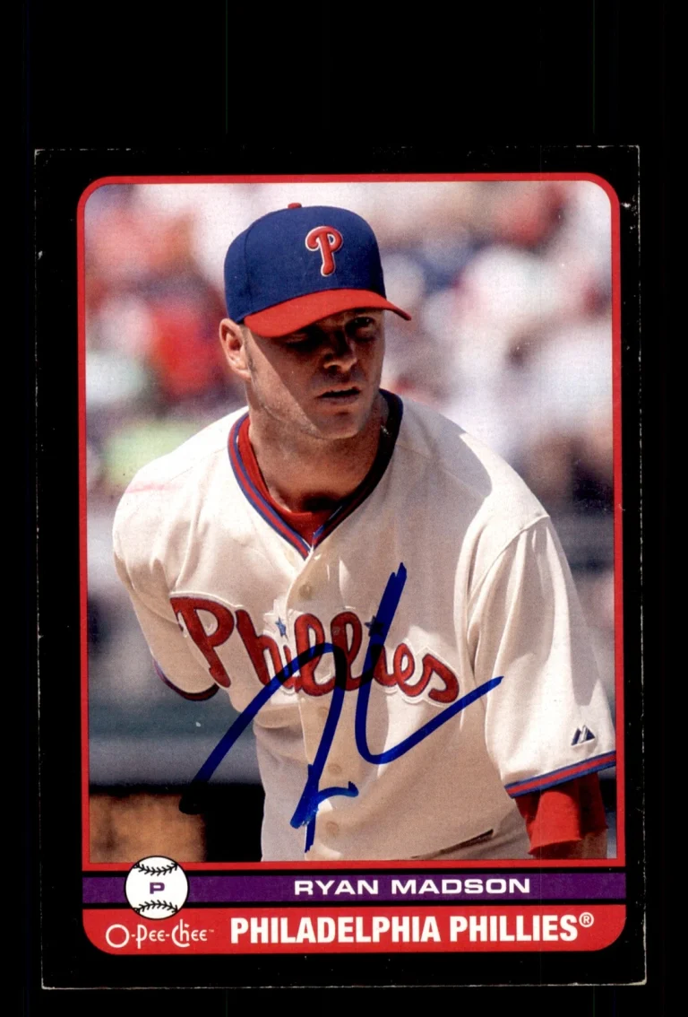 Signed Baseball Card Auto Ryan Madson 2009 O-Pee-Chee #191 Philadelphia Phillies