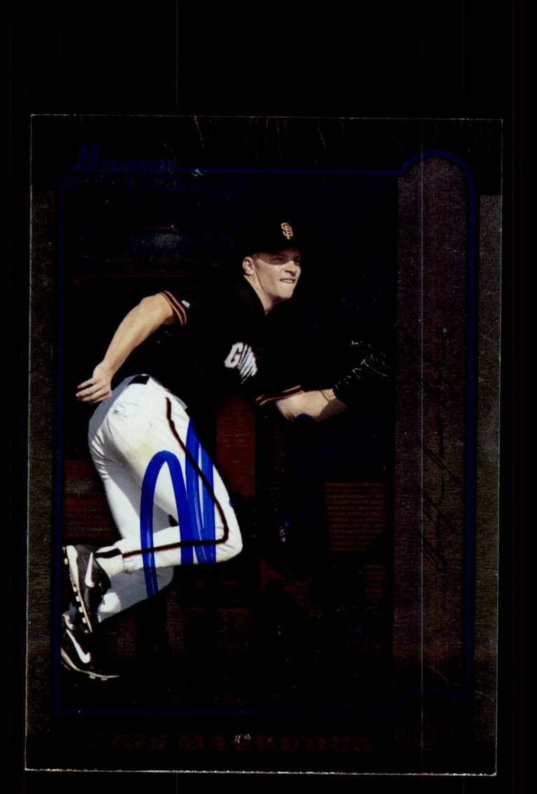 Signed Baseball Card Auto Chris Magruder 1999 Bowman Chrome #424 Giants