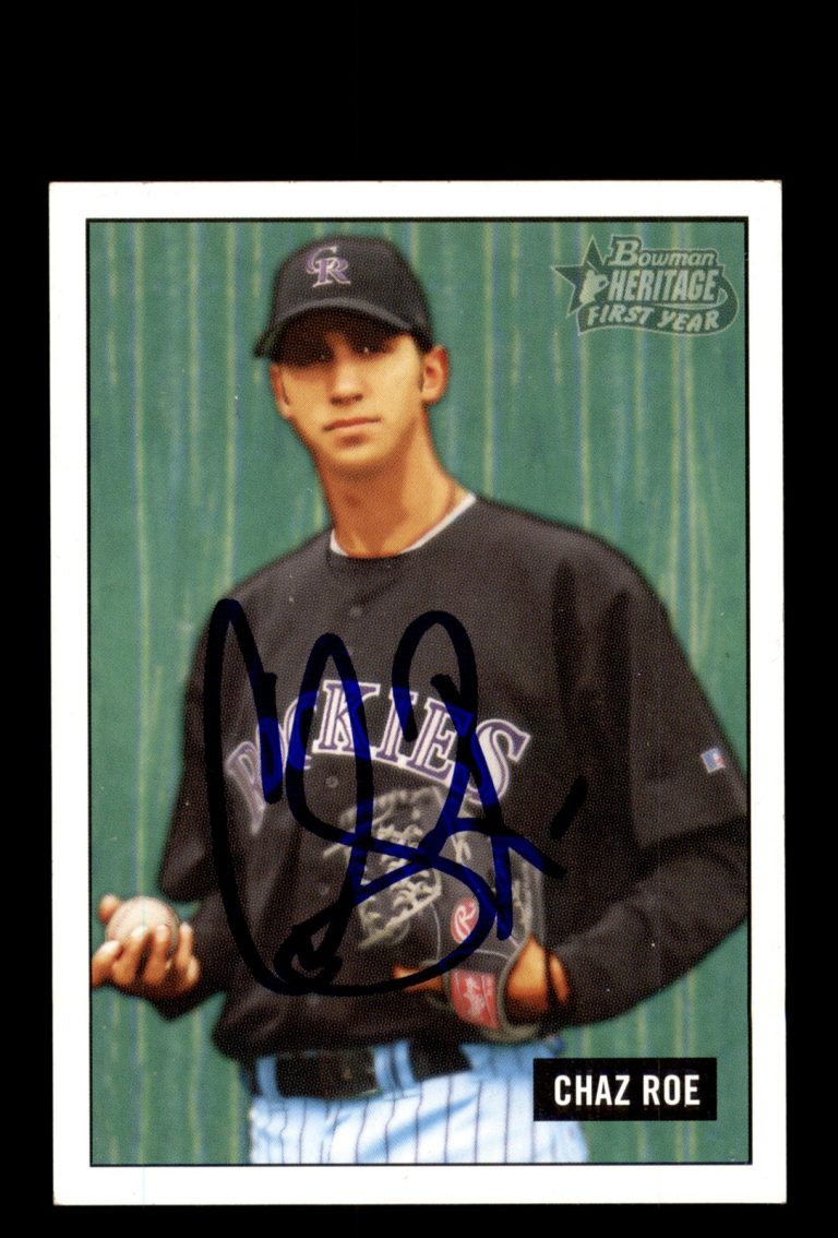 Signed Baseball Card Auto Chaz Roe 2005 Bowman Heritage #349 Colorado Rockies SP