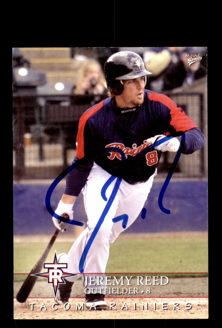 Signed Baseball Card Auto Jeremy Reed 2008 MultiAd Tacoma Rainiers
