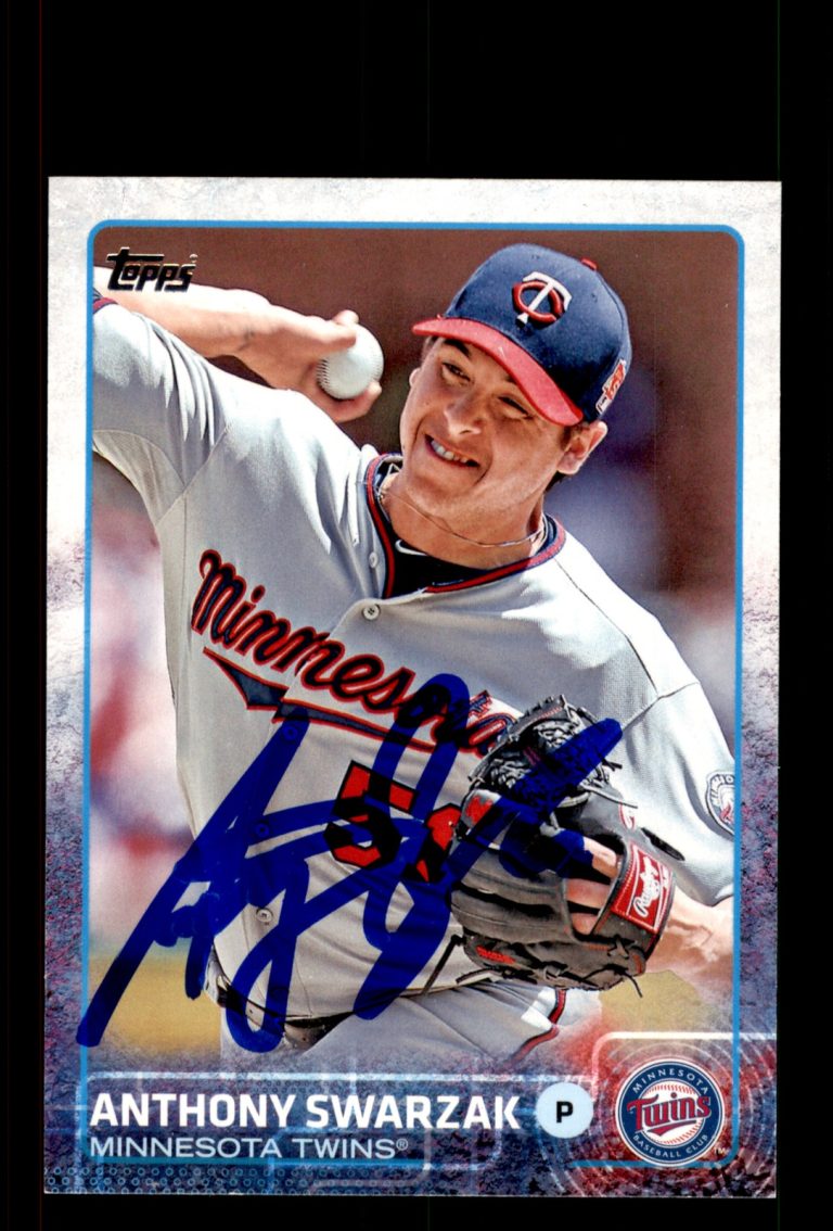 Signed Baseball Card Auto Anthony Swarzak 2015 Topps #128 Minnesota Twins
