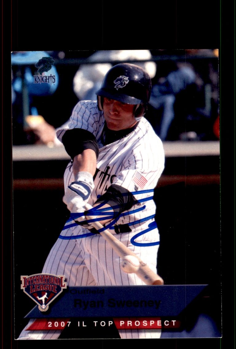 Signed Baseball Card Auto Ryan Sweeney 2007 International League Top Prospects