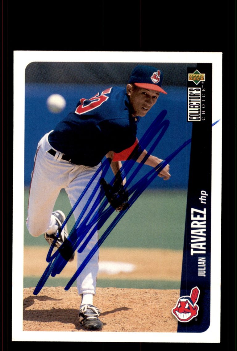Signed Baseball Card Auto Julian Tavarez 1996 Collector's Choice #118 Indians
