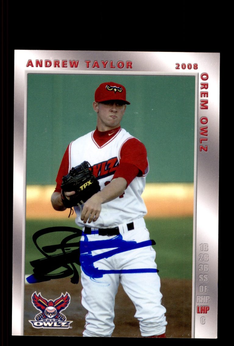 Signed Baseball Card Auto Andrew Taylor 2008 Grandstand Orem Owlz MILB