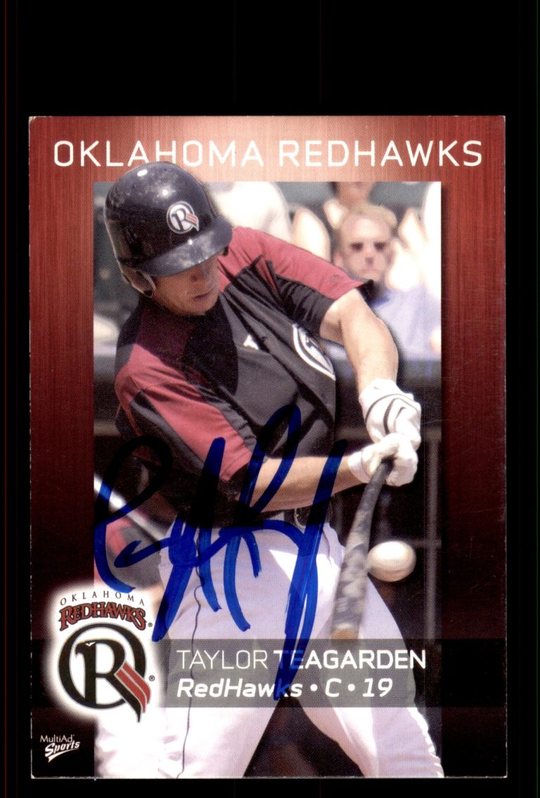 Signed Baseball Card Auto Taylor Teagarden 2008 Oklahoma City RedHawks