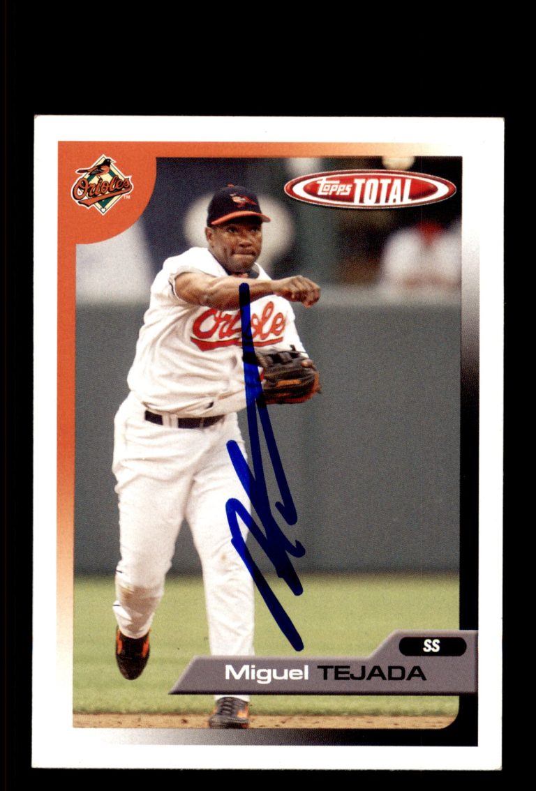 Signed Baseball Card Auto Miguel Tejada 2005 Topps Total #554 Baltimore Orioles