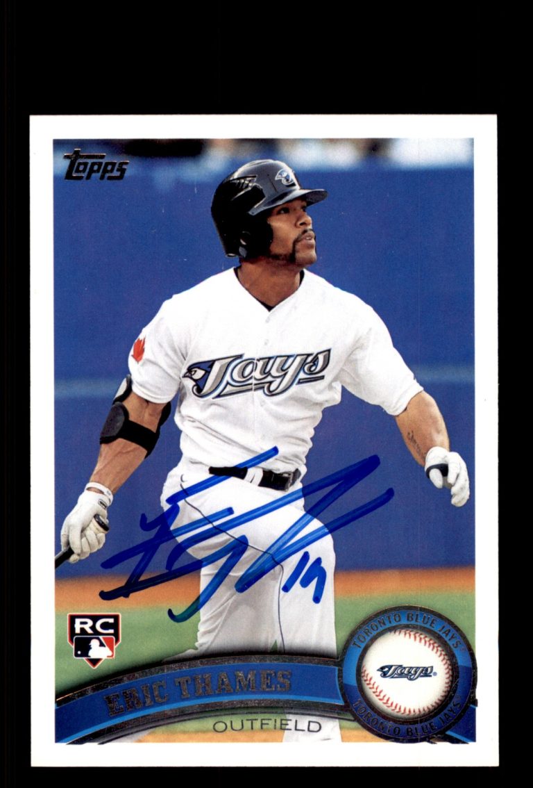 Signed Baseball Card Auto Eric Thames 2011 Topps Update #US288 Toronto Blue Jays