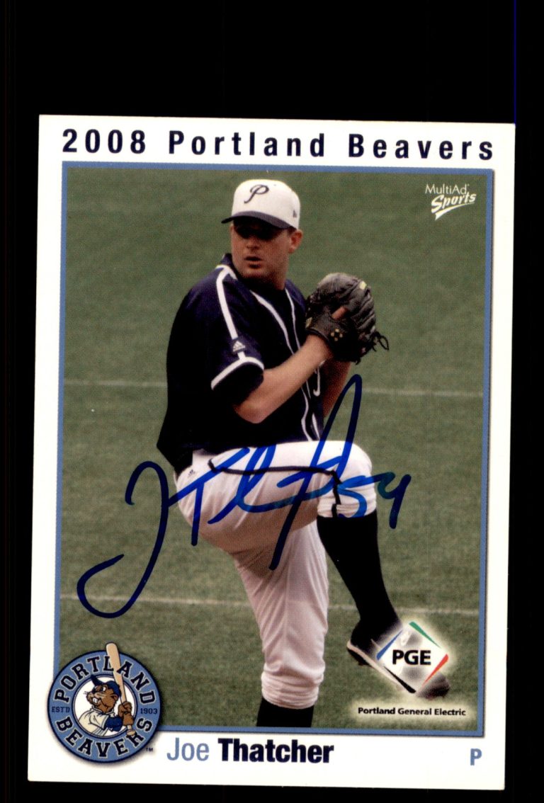 Signed Baseball Card Auto Joe Thatcher 2008 MultiAd Portland Beavers