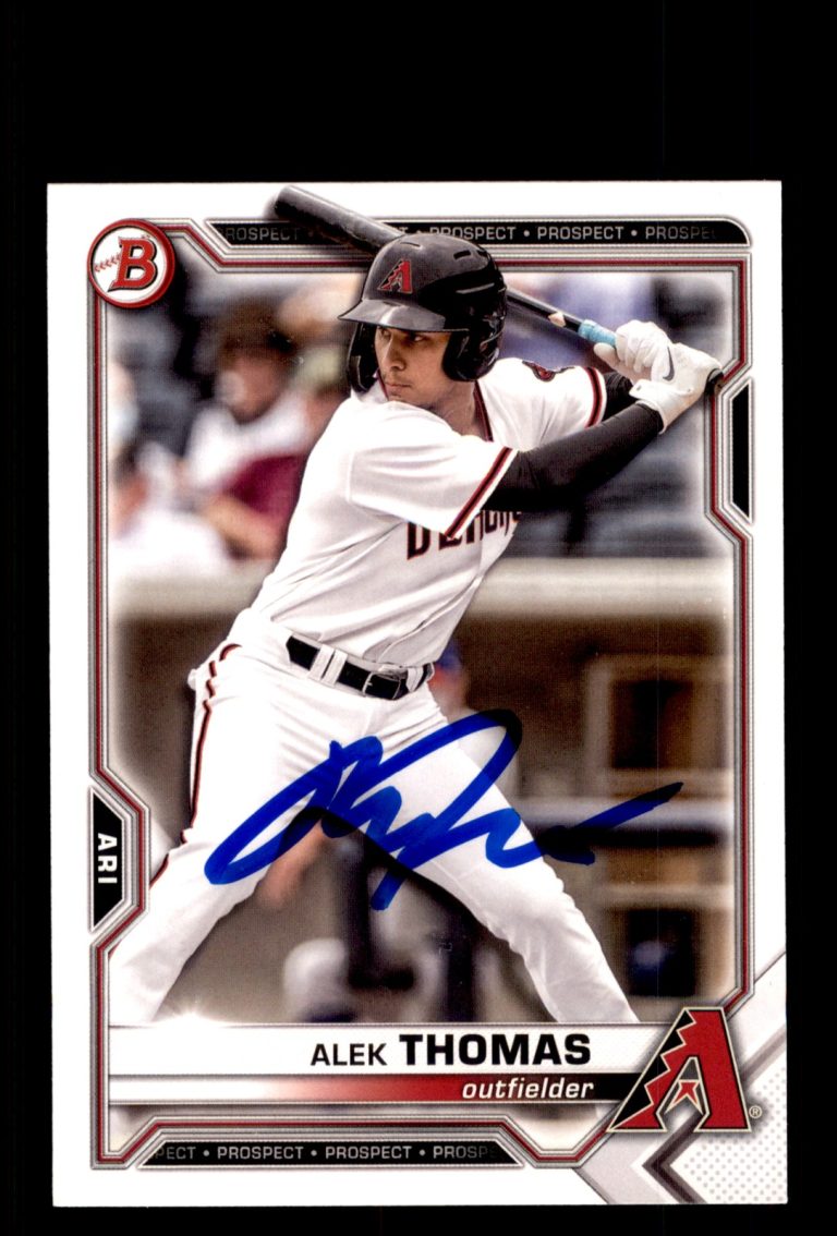 Signed Baseball Card Auto Alek Thomas 2021 Bowman Draft #BD-105 Diamondbacks