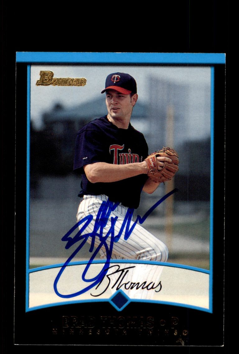 Signed Baseball Card Auto Brad Thomas 2001 Bowman #BDP51 Minnesota Twins