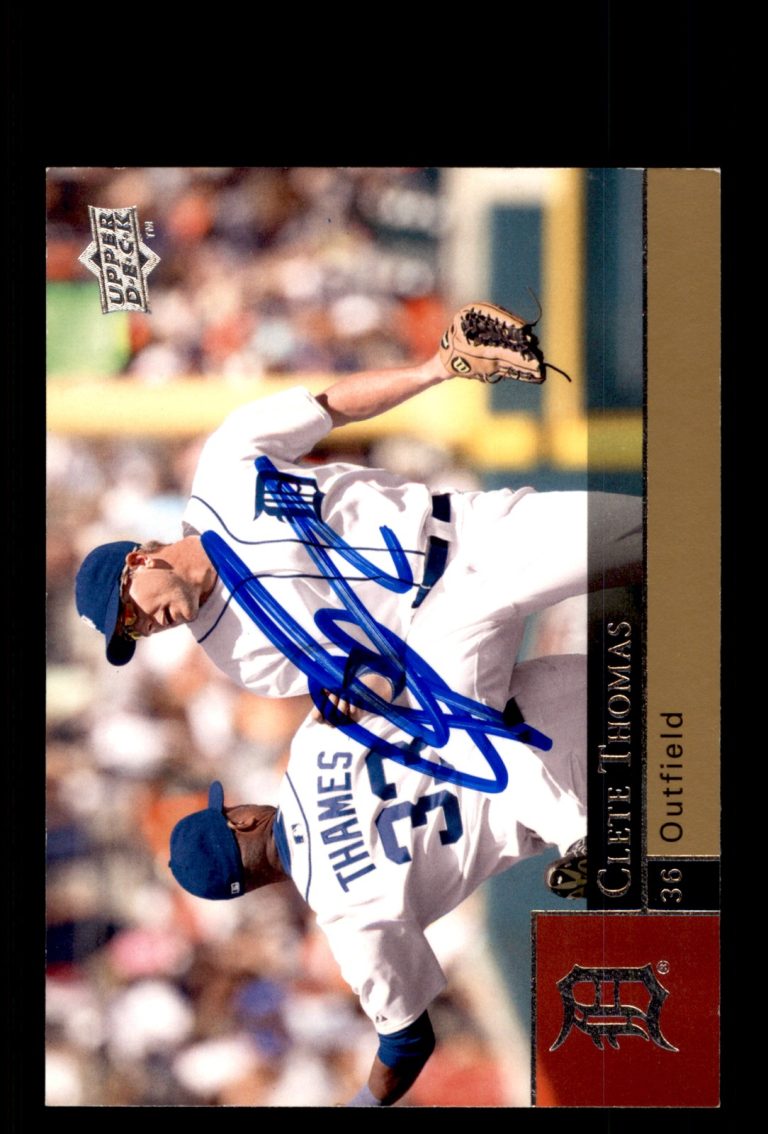 Signed Baseball Card Auto Clete Thomas 2009 Upper Deck #636 Detroit Tigers