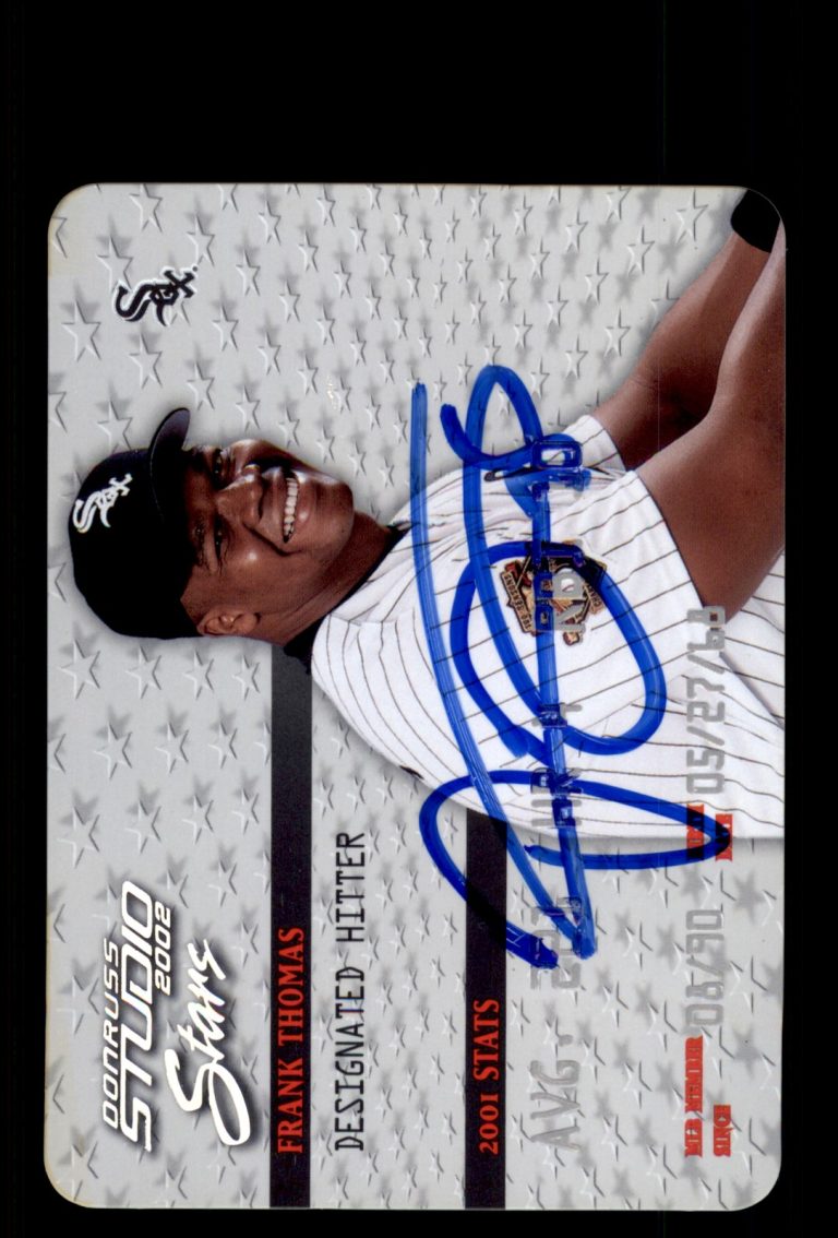 Signed Baseball Card Auto Frank Thomas 2002 Donruss Studio #SS-22 White Sox