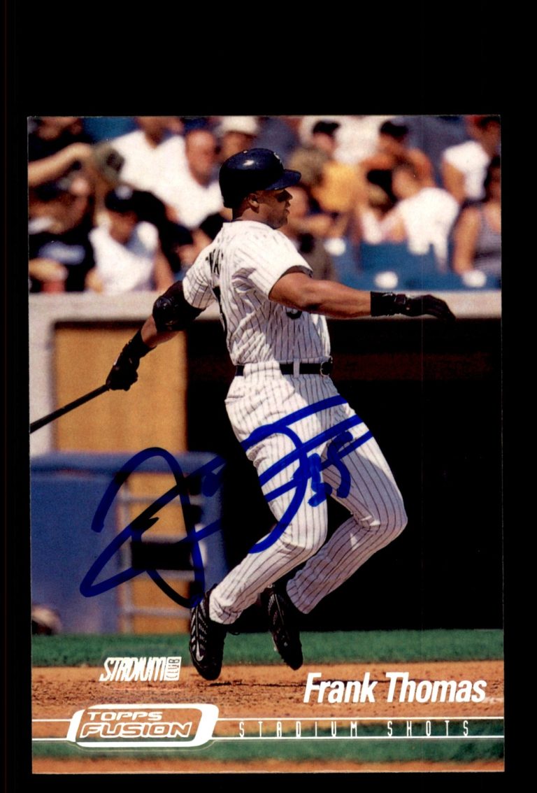 Signed Baseball Card Auto Frank Thomas 2001 Topps Fusion #75 Chicago White Sox