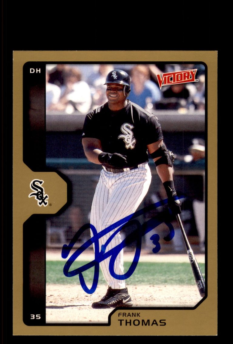 Signed Baseball Card Auto Frank Thomas 2002 Upper Deck Victory Gold #212 HOF