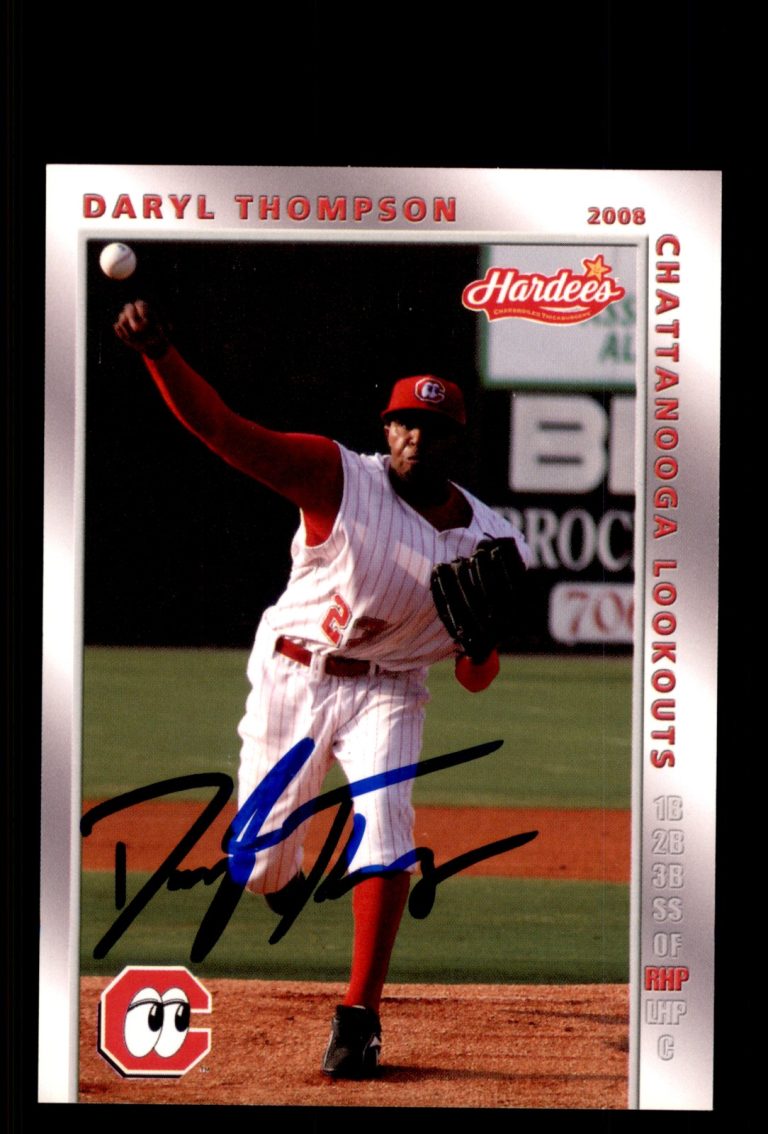Signed Baseball Card Auto Daryl Thompson 2008 Grandstand Chattanooga Lookouts