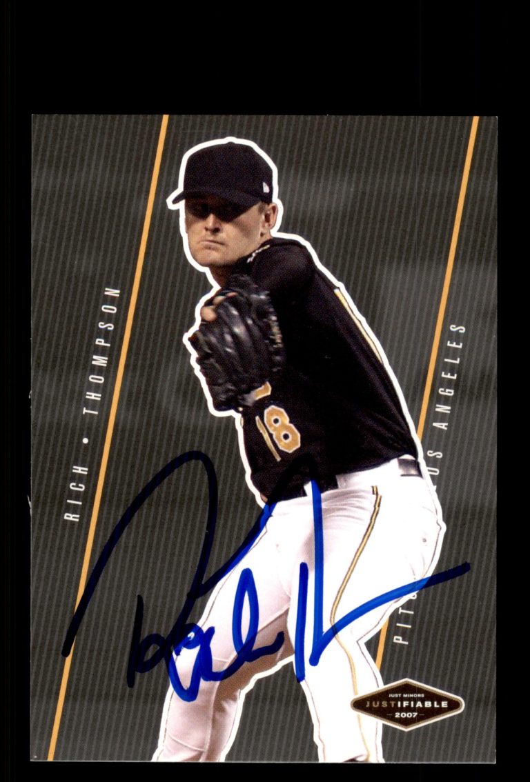 Signed Baseball Card Auto Rich Thompson 2007 Justifiable #JF-42 Angels