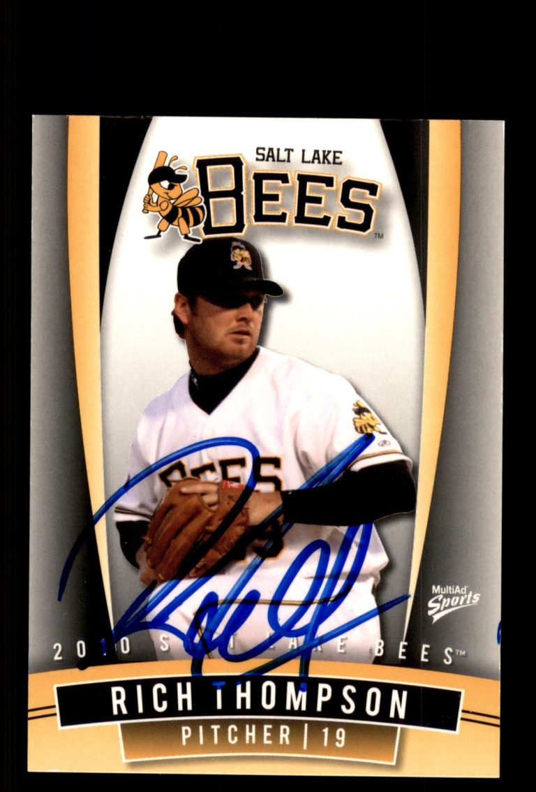 Signed Baseball Card Auto Rich Thompson 2010 MultiAd Salt Lake Bees