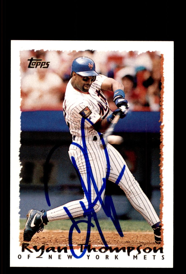 Signed Baseball Card Auto Ryan Thompson 1995 Topps #402 New York Mets