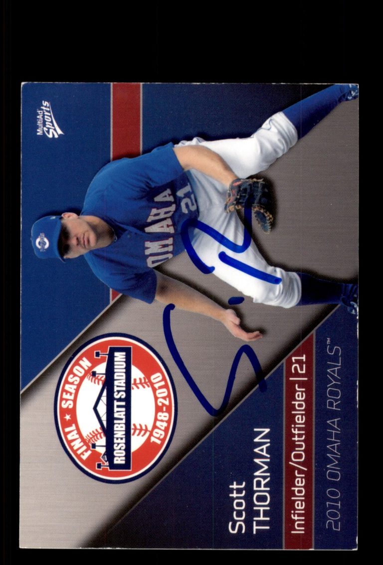 Signed Baseball Card Auto Scott Thorman 2010 MultiAd Omaha Royals