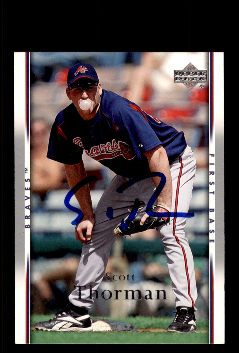 Signed Baseball Card Auto Scott Thorman 2007 Upper Deck #542 Atlanta Braves