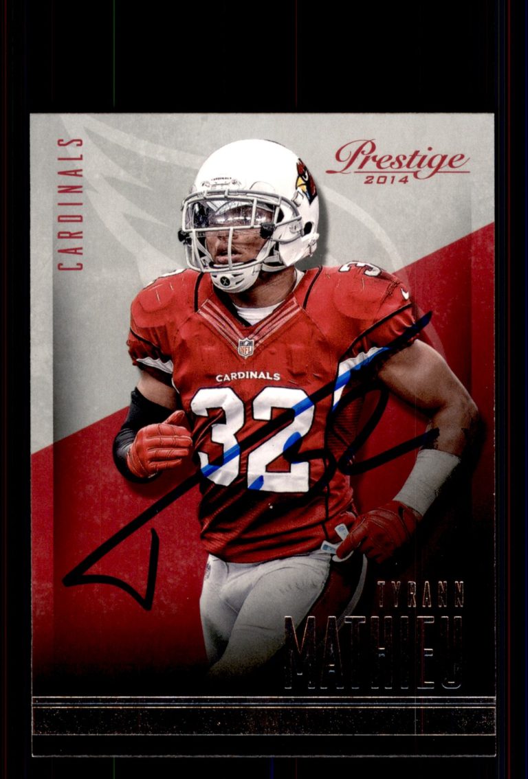 Signed Football Card Auto Tyrann Mathieu 2014 Panini Prestige #181 Cardinals