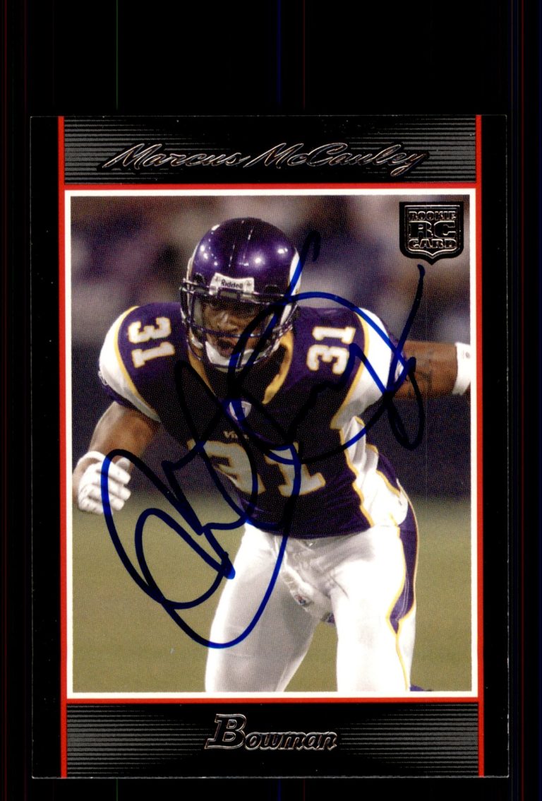 Signed Football Card Auto Marcus McCauley 2007 Bowman #202 Minnesota Vikings