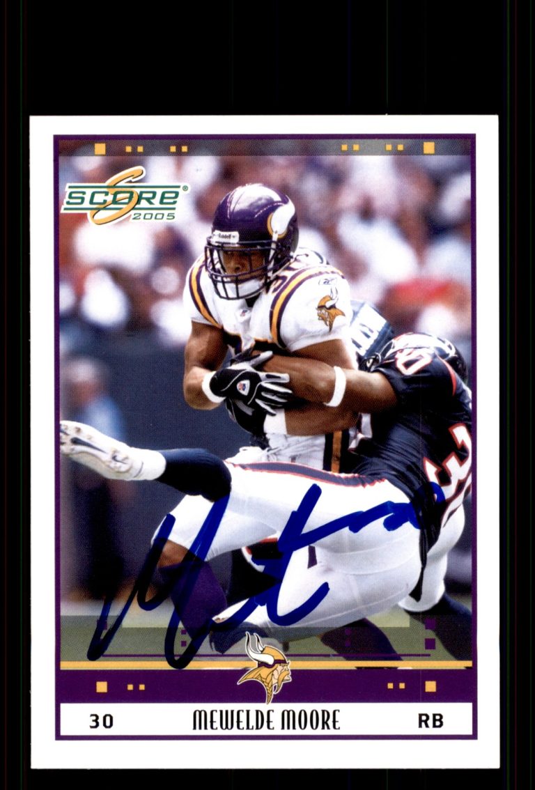 Signed Football Card Auto Mewelde Moore 2005 Score #159 Minnesota Vikings