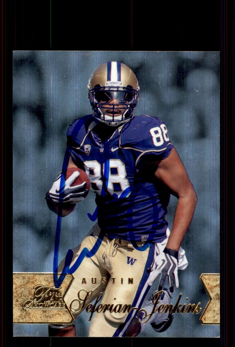 Signed Football Card Auto Austin Seferian-Jenkins 2014 Flair Showcase #150