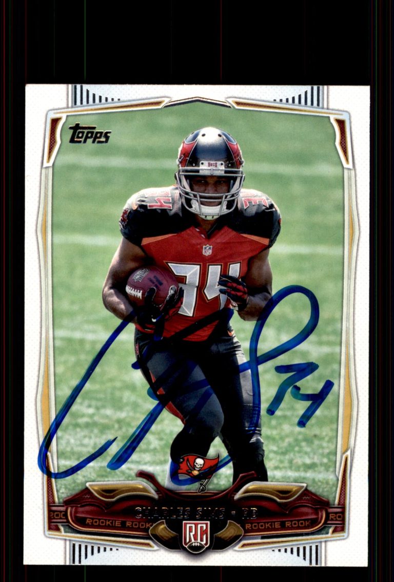 Signed Football Card Auto Charles Sims 2014 Topps #421 Tampa Bay Buccaneers
