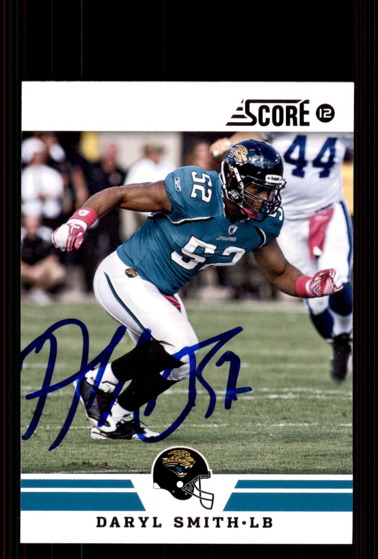 Signed Football Card Auto Daryl Smith 2012 Score #274 Jacksonville Jaguars
