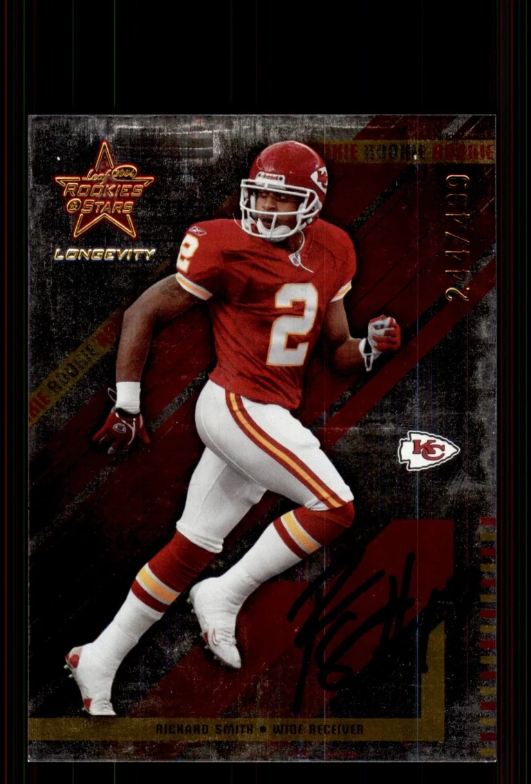 Signed Football Card Auto Richard Smith 2004 Leaf Rookies & Stars Longevity #249