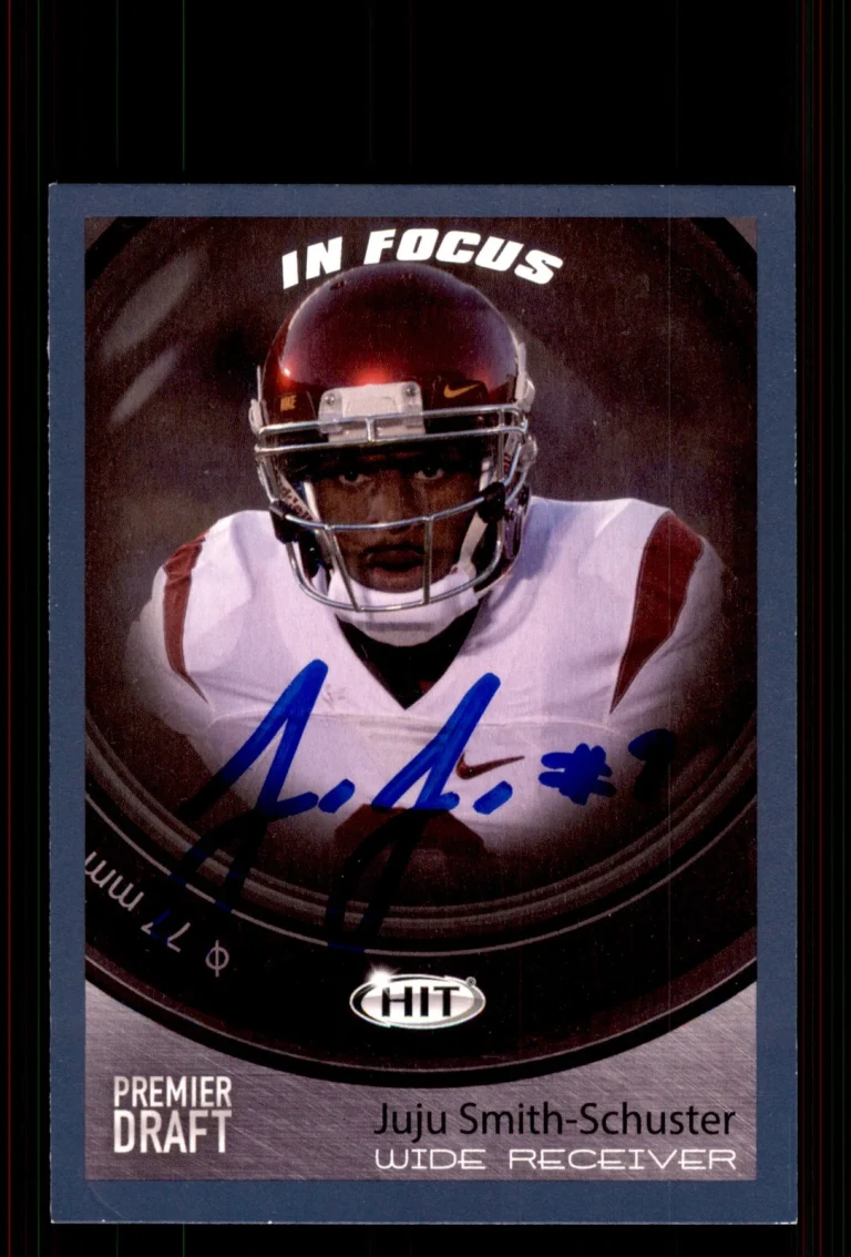 Signed Football Card Auto JuJu Smith-Schuster 2017 SAGE HIT #46 USC Trojans