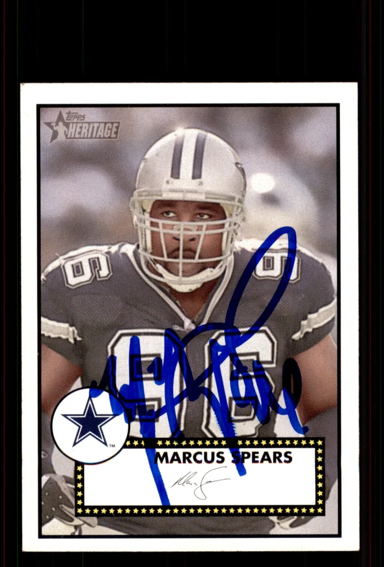 Signed Football Card Auto Marcus Spears 2006 Topps Heritage #153 Dallas Cowboys