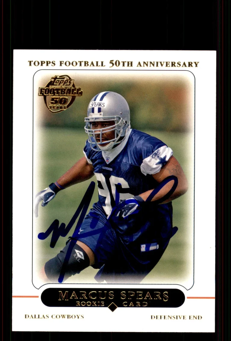 Signed Football Card Auto Marcus Spears 2005 Topps #383 Dallas Cowboys
