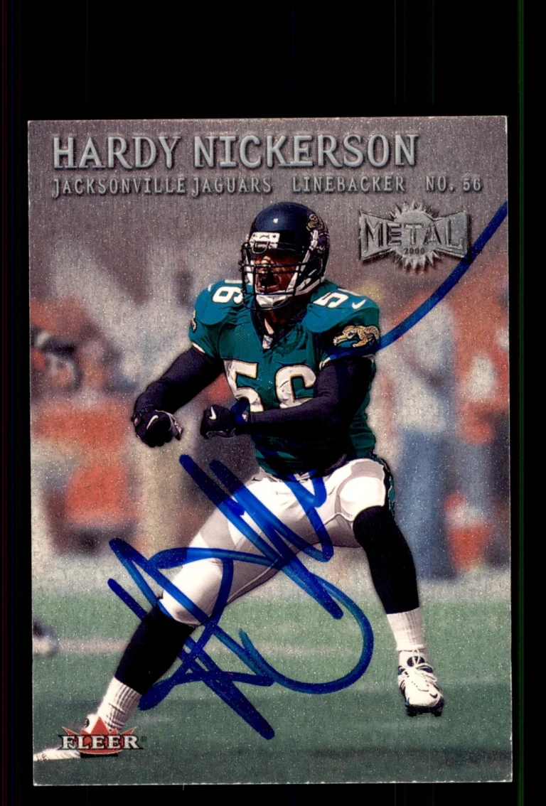 Signed Football Card Auto Hardy Nickerson 2000 Metal #85 Jacksonville Jaguars