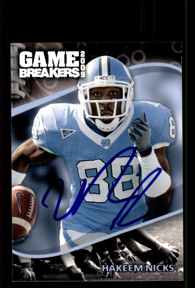 Signed Football Card Auto Hakeem Nicks 2009 Press Pass #GB15 UNC