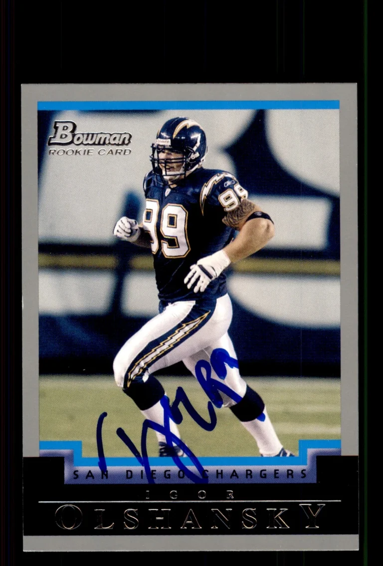 Signed Football Card Auto Igor Olshansky 2004 Bowman #152 San Diego Chargers
