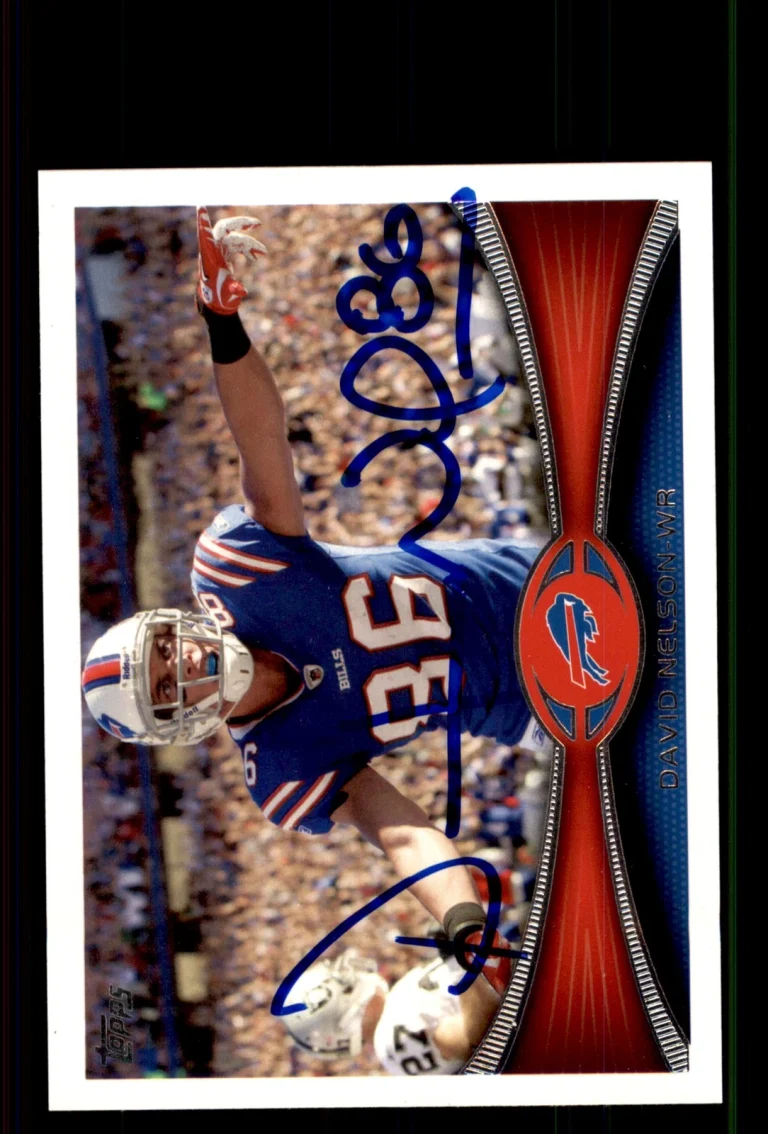 Signed Football Card Auto David Nelson 2012 Topps #255 Buffalo Bills