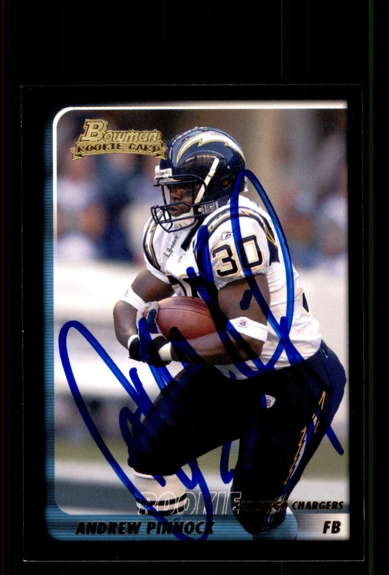 Signed Football Card Auto Andrew Pinnock 2003 Bowman #227 San Diego Chargers