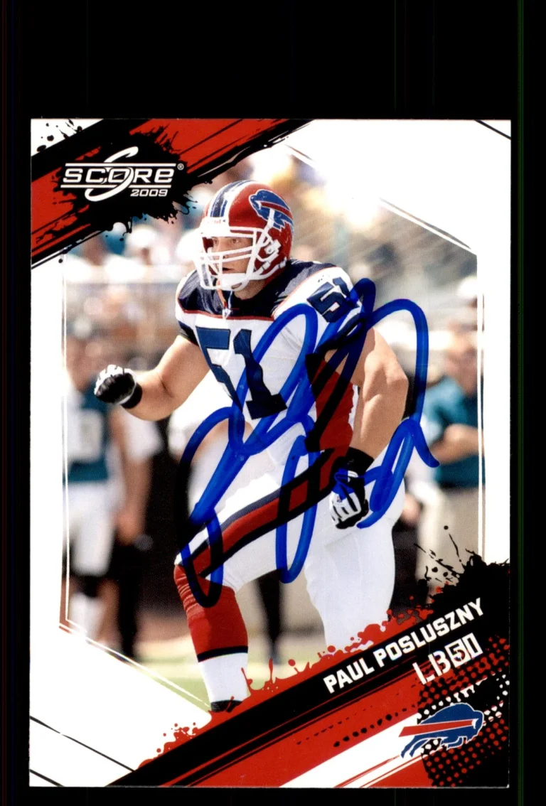 Signed Football Card Auto Paul Posluszny 2009 Score #35 Buffalo Bills