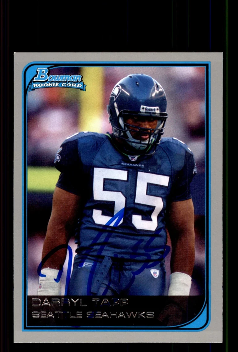 Signed Football Card Auto Darryl Tapp 2006 Bowman #203 Seattle Seahawks