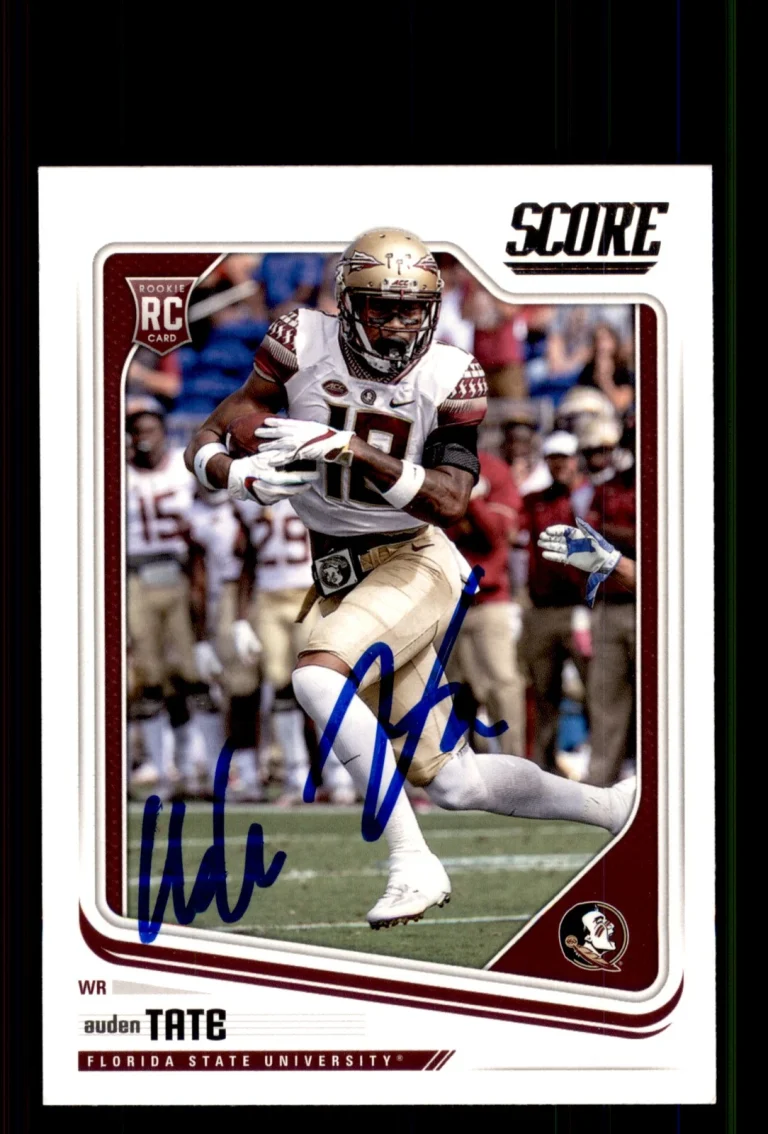 Signed Football Card Auto Auden Tate 2018 Score #396 Florida State Seminoles