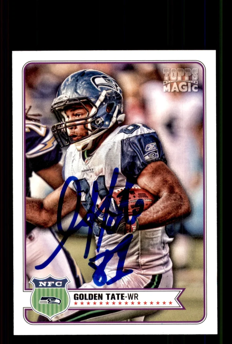 Signed Football Card Auto Golden Tate 2012 Topps Magic #162 Seattle Seahawks