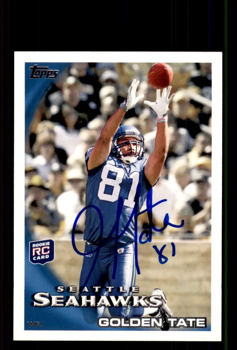 Signed Football Card Auto Golden Tate 2010 Topps #398 Seattle Seahawks